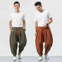 Men Loose Harem Pants | Chinese Linen Casual Trousers