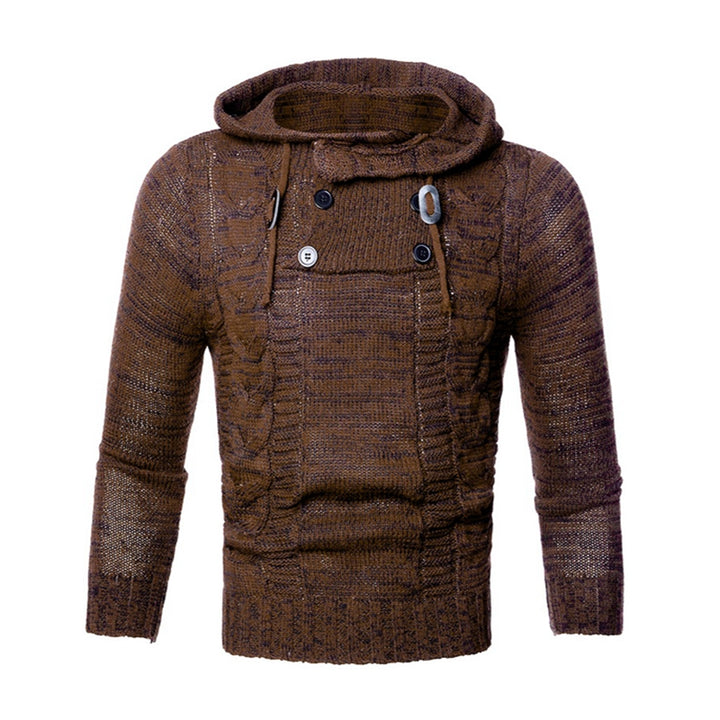 Hooded Turtleneck Sweater – Casual Knit Pullover