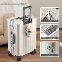 Aluminium Frame Trolley Suitcase – Large‑Capacity Luggage with Combination Lock