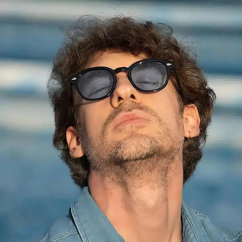 Vintage Fashion Shell Round Sunglasses Women Men 2024 Brand Design Retro Rivet Yellow Blue Lens Square Sun Glasses Female UV400 Lifestyle Travel Trading