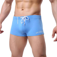 Men's Solid Colour Boxer Swimwear | Drawstring Beach Shorts