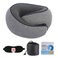 Memory Foam Travel Neck Pillow – Portable Comfort for Airplane & Car