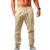 Men's Cotton Linen Drawstring Sport Pants | Breathable Comfort
