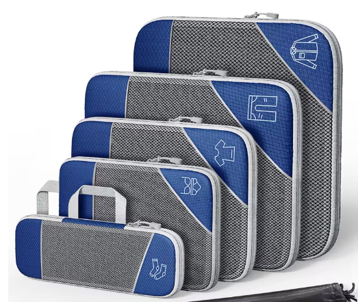Travel Organiser Bag Set – Compression Packing Cubes (5‑Piece)
