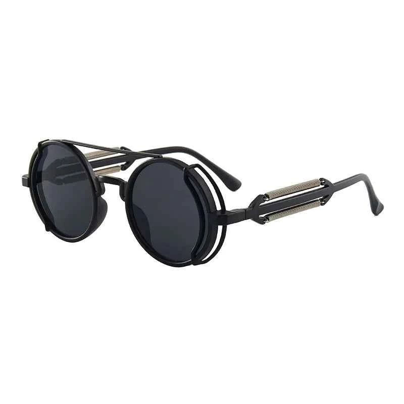Gothic Steampunk Sunglasses – Retro Circular Frame