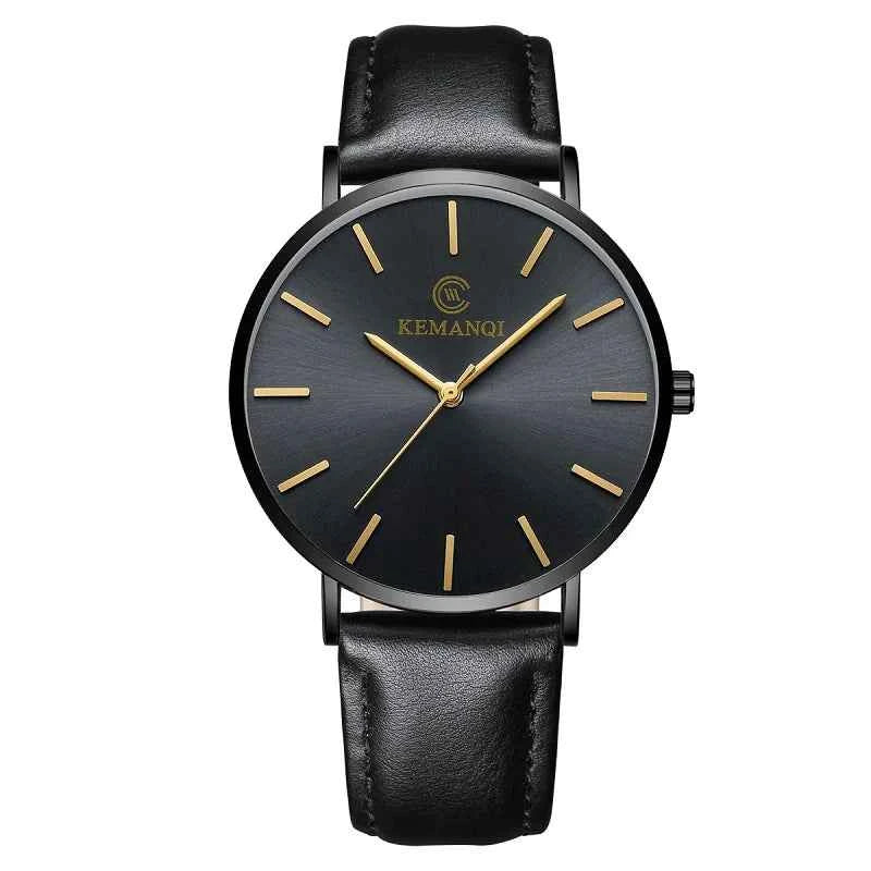 Luxury Business Men’s Watch – Ultra‑Thin Gold Quartz