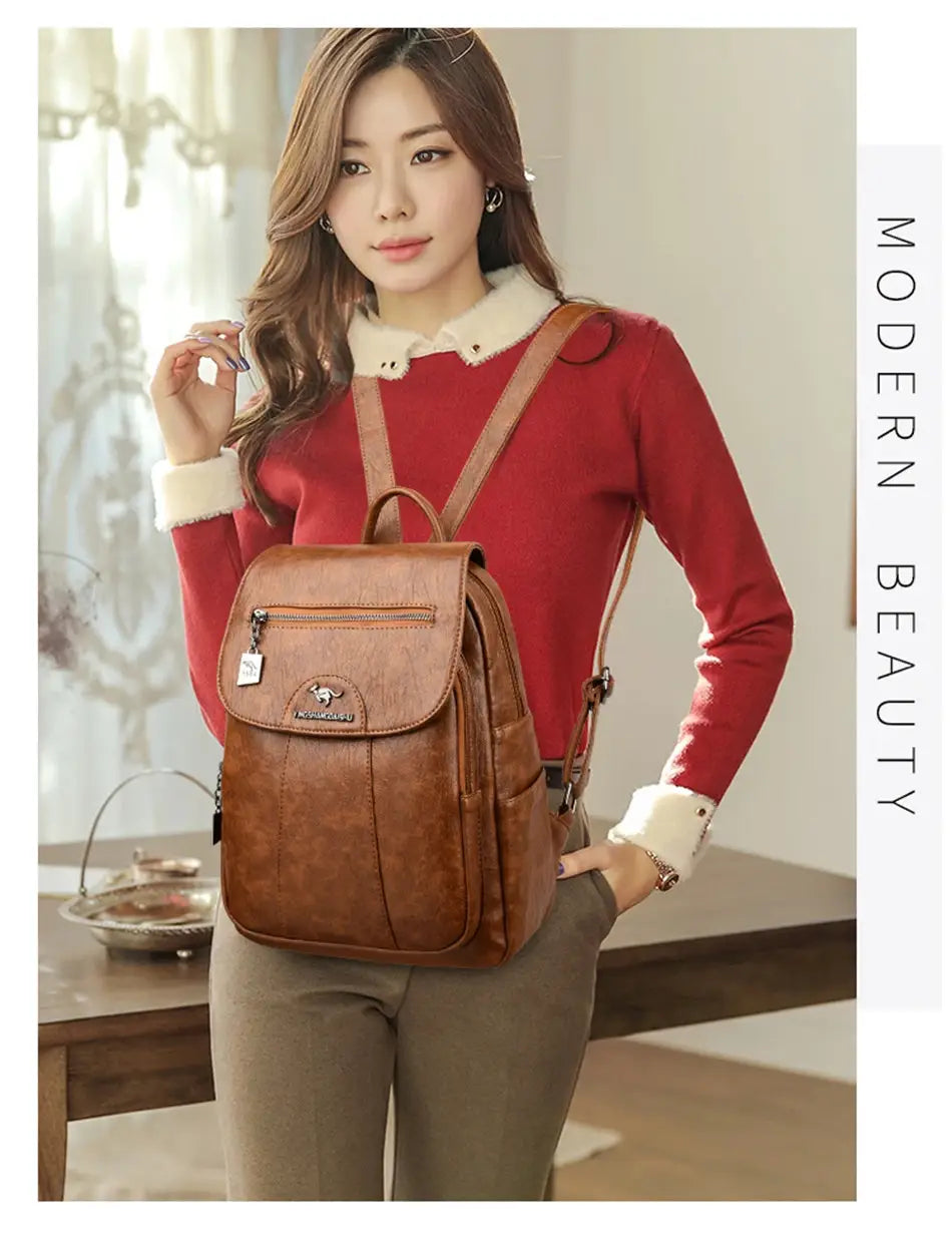 Women/Girl’s Soft Leather Backpack