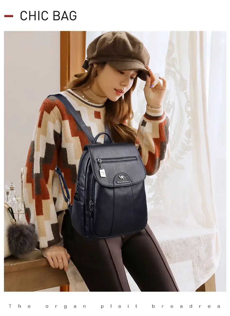 Women/Girl’s Soft Leather Backpack