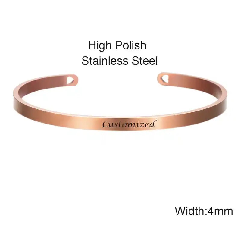 Custom engraved stainless steel bracelet