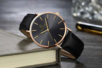 Luxury Business Men’s Watch – Ultra‑Thin Gold Quartz
