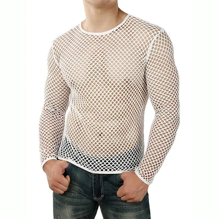 INCERUN Mesh Long Sleeve Men's T-Shirts