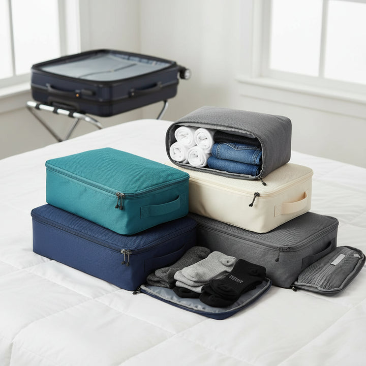 Travel Packing Cubes 4-Piece Set – Lightweight Compression Organiser | 4 Colours