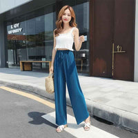 Women's Wide Leg Pants | Ice Silk Summer Trousers - Lifestyle Travel Trading