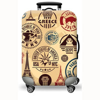 Map & Travel luggage cover – Vintage Stamps design