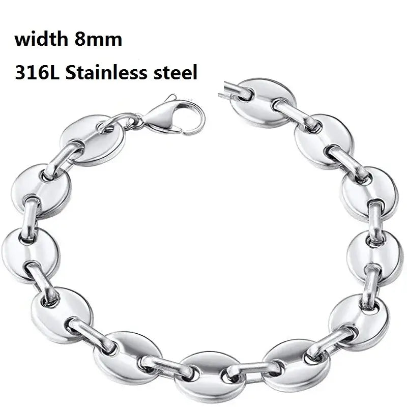 Stainless Steel Cuban Chain Bracelet for Men & Women - Vintage Metal Viking Kpop