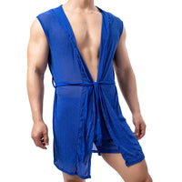 Men’s Summer Bathrobe – Lightweight Hooded Mesh