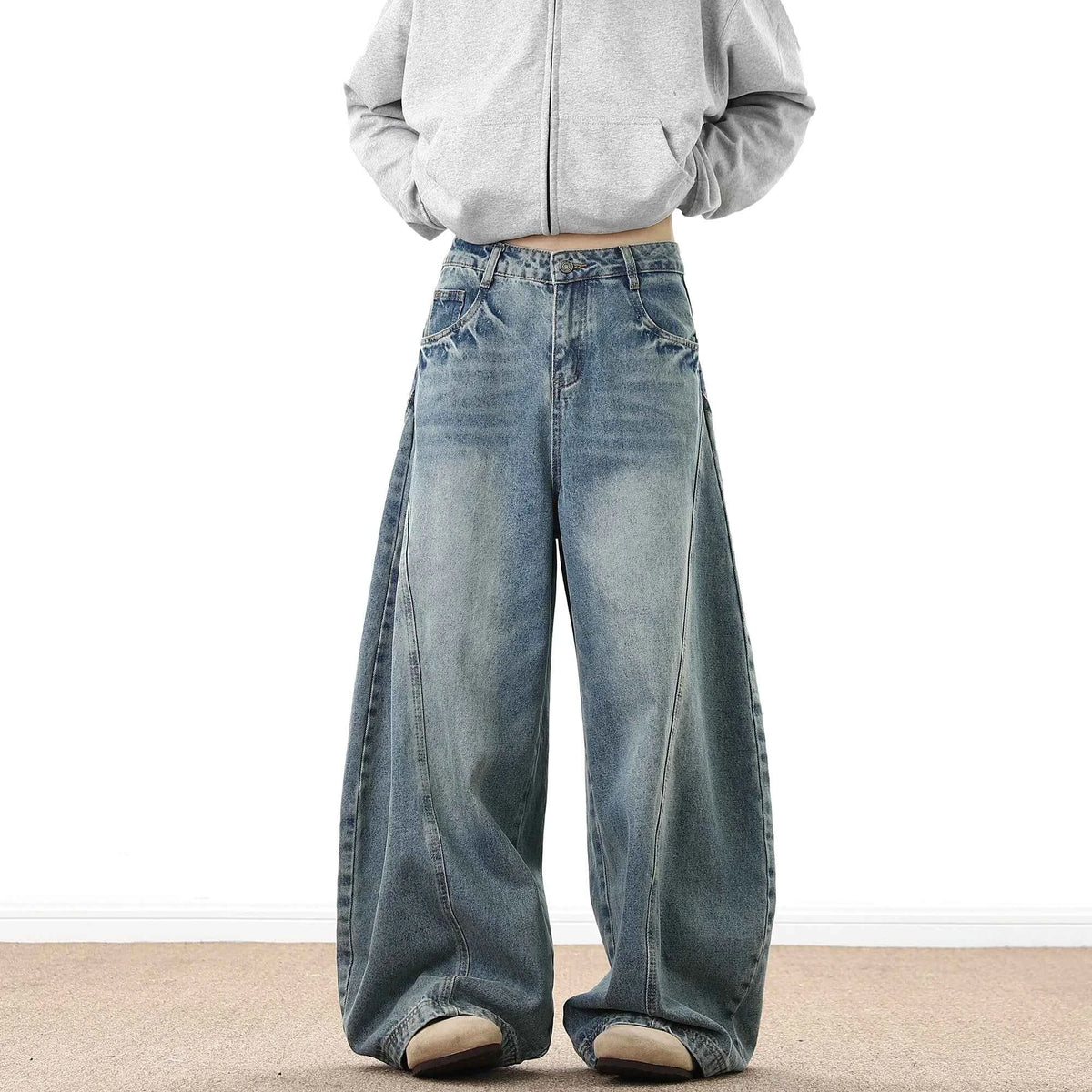 Men’s Wide‑Leg Denim Pants – Baggy Streetwear Jeans
