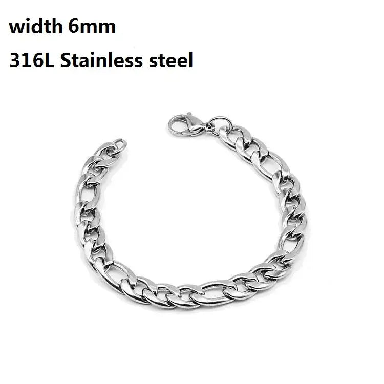 Stainless Steel Cuban Chain Bracelet for Men & Women - Vintage Metal Viking Kpop