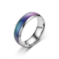 6 mm Colour‑Changing Stainless Steel Ring – Temperature Mood Band