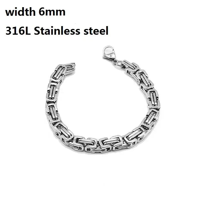 Stainless Steel Cuban Chain Bracelet for Men & Women - Vintage Metal Viking Kpop