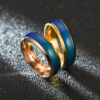 6 mm Colour‑Changing Stainless Steel Ring – Temperature Mood Band