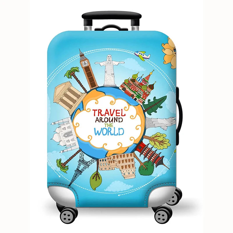 Map & Travel luggage cover – Around the World design