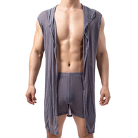 Men’s Summer Bathrobe – Lightweight Hooded Mesh