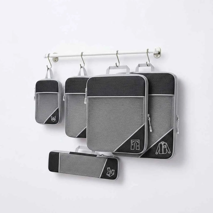 Travel Organiser Bag Set – Compression Packing Cubes (5‑Piece)