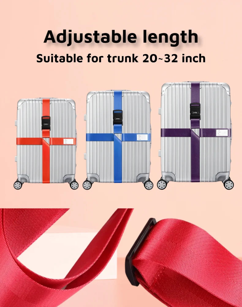 Adjustable Anti-Theft Luggage Strap with Password Lock