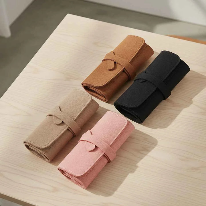 Travel Jewellery Box – Foldable Storage Roll Organiser