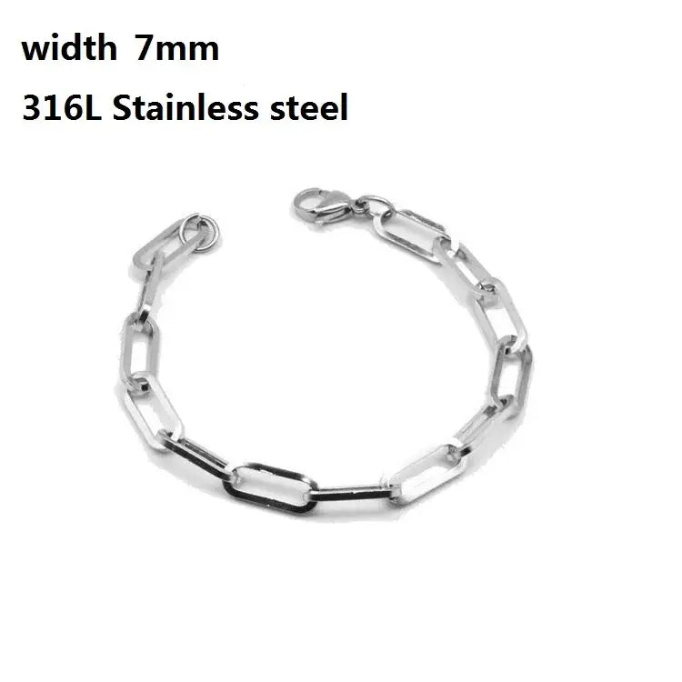 Stainless Steel Cuban Chain Bracelet for Men & Women - Vintage Metal Viking Kpop