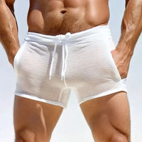 Men's Sexy Lace-Up Shorts - Comfortable Home Leisure & Fitness Shorts for Men, Breathable Casual Workout Shorts, Stylish Lounge