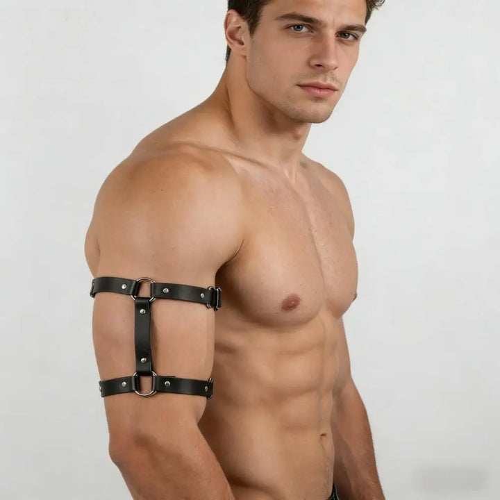 Men’s Faux Leather Arm Bracelet – Adjustable Fashion Accessory