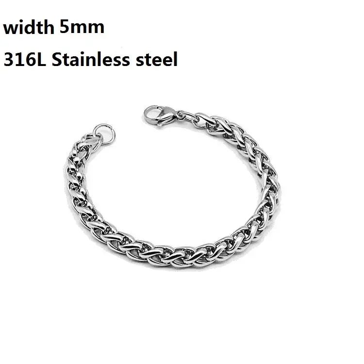 Stainless Steel Cuban Chain Bracelet for Men & Women - Vintage Metal Viking Kpop