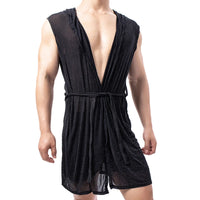 Men’s Summer Bathrobe – Lightweight Hooded Mesh