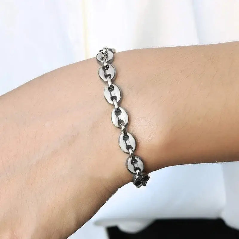 Stainless Steel Cuban Chain Bracelet for Men & Women - Vintage Metal Viking Kpop