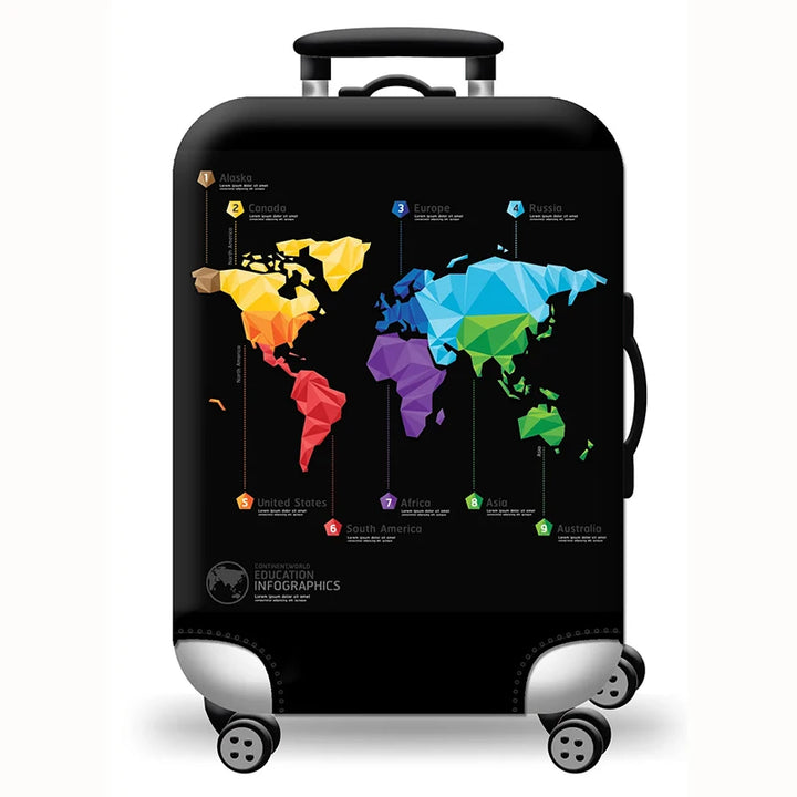 Map & Travel luggage cover – World Map design