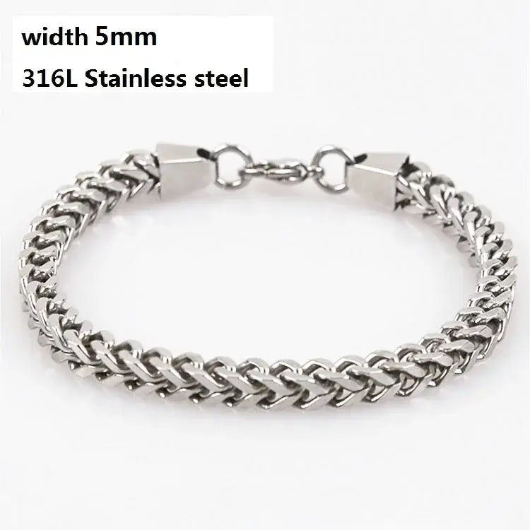 Stainless Steel Cuban Chain Bracelet for Men & Women - Vintage Metal Viking Kpop