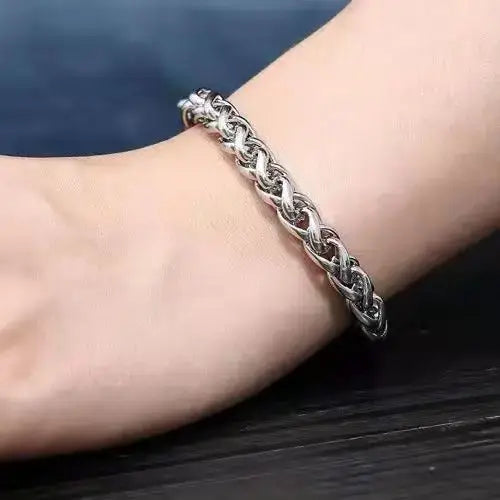 Stainless Steel Cuban Chain Bracelet for Men & Women - Vintage Metal Viking Kpop