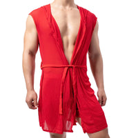 Men’s Summer Bathrobe – Lightweight Hooded Mesh