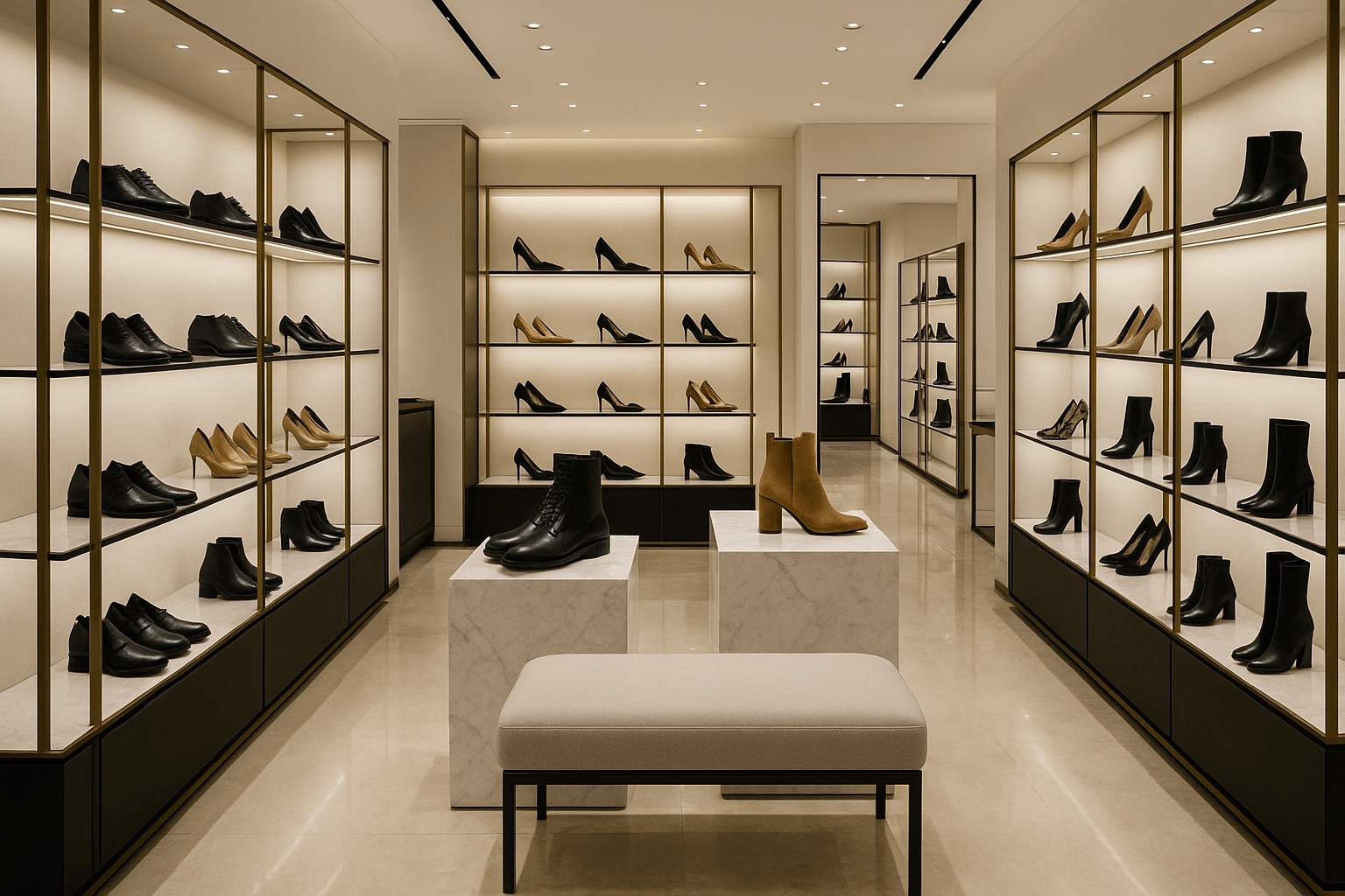 a luxury footwear shop