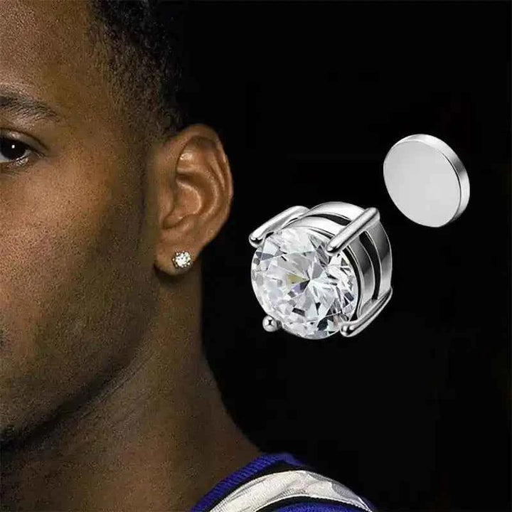 Non Piercing Earrings | Crystal Magnetic Clip-On Stud Unisex