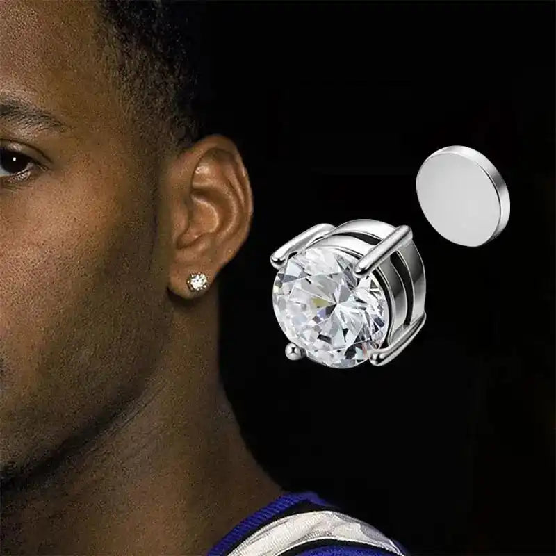 Non Piercing Earrings | Crystal Magnetic Clip-On Studs for Men & Women Dropified