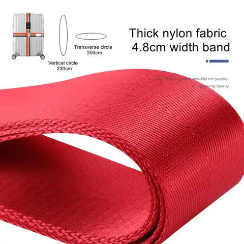 Red nylon adjustable anti-theft strap for stylish travel and secure luggage protection