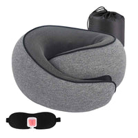 Memory Foam Travel Neck Pillow – Portable Comfort for Airplane & Car