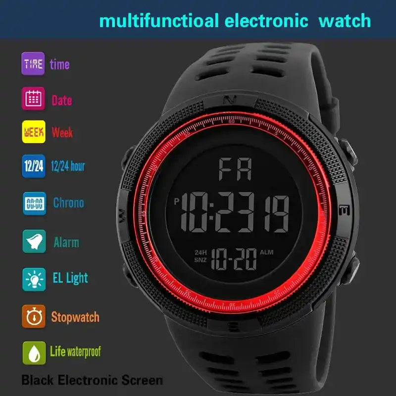 Military Quartz Watch | Men's Digital LED Sports Multifunction Timepiece Dropified