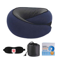 Memory Foam Travel Neck Pillow – Portable Comfort for Airplane & Car