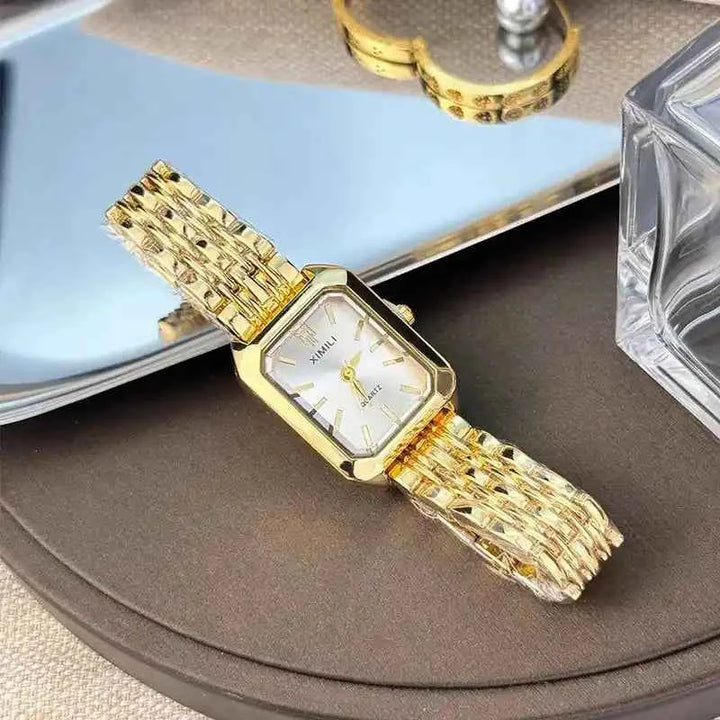 Luxury Women’s Rectangle Watch – Quartz Alloy Band Design - Lifestyle Travel Trading