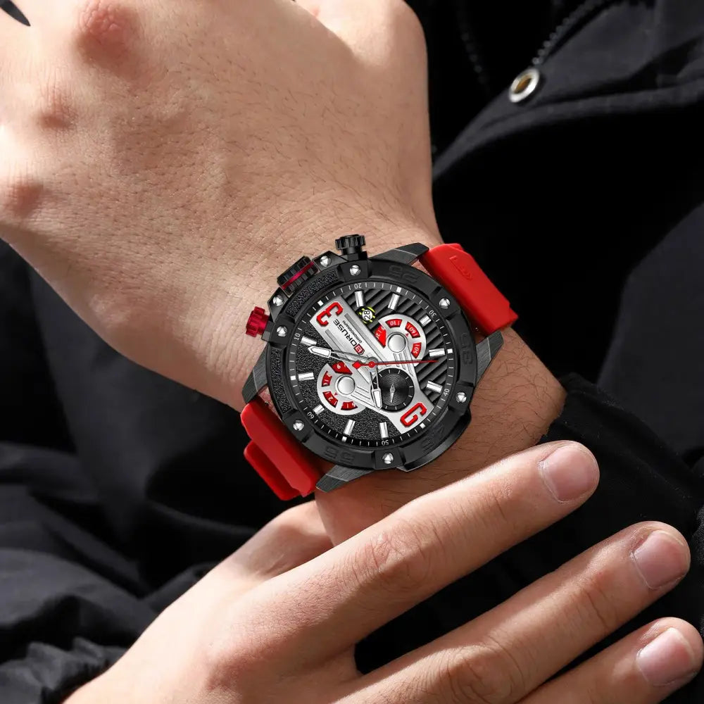 BORUSE Luxury Waterproof Sport Quartz Chronograph Military Watch Men Clock Mens Silicone Watch for Men Luminous Reloj Hombre - Lifestyle Travel Trading