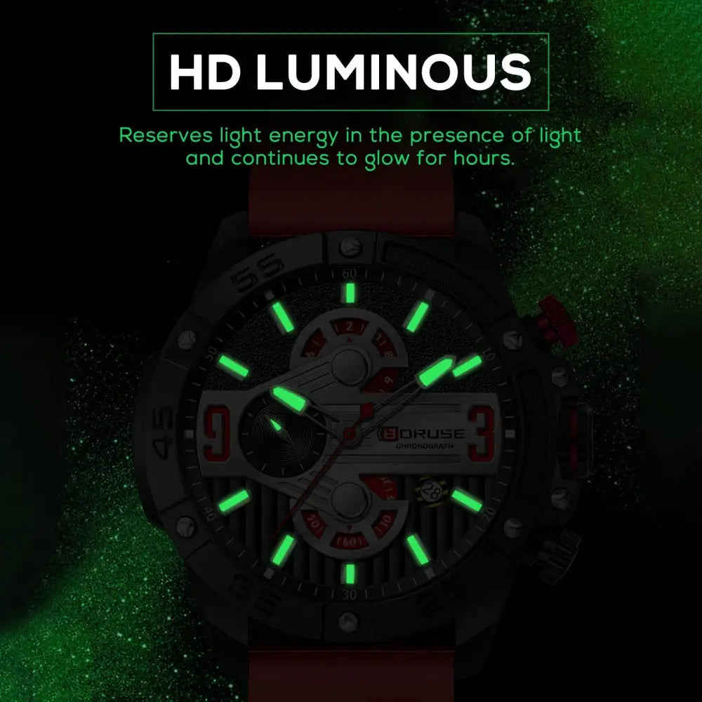 BORUSE Luxury Waterproof Sport Quartz Chronograph Military Watch Men Clock Mens Silicone Watch for Men Luminous Reloj Hombre - Lifestyle Travel Trading